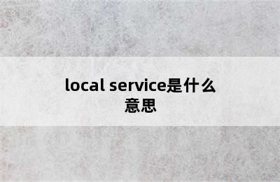 local service是什么意思